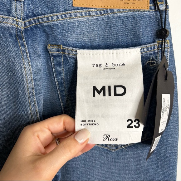 NWT Rag & Bone Rosa Mid - Rise Boyfriend Jean in Bristol 23 - Picture 15 of 16